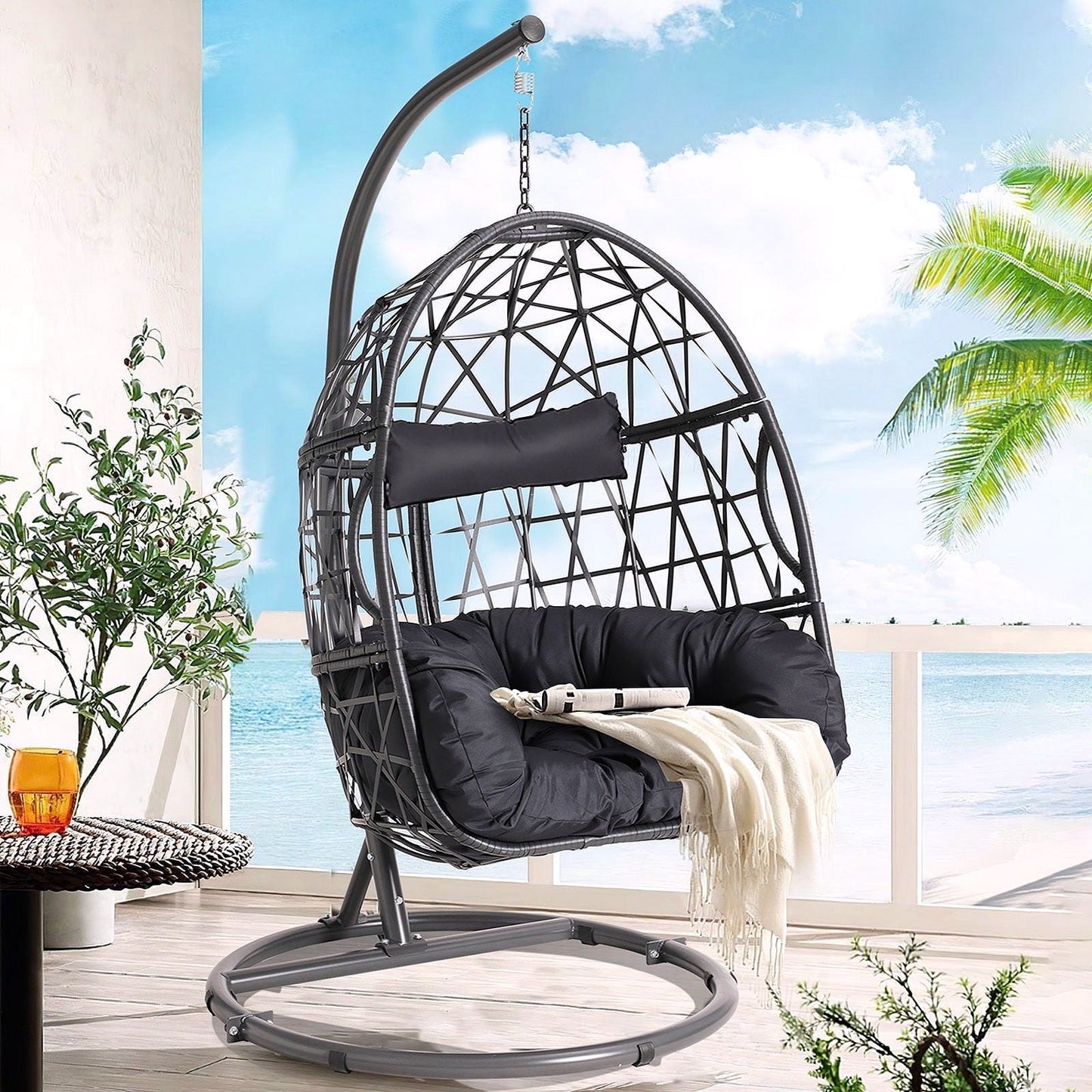2026 Haverchair Hängesessel Ei mit Gestell für Outdoor & Terrasse