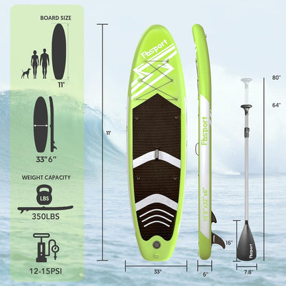 2026 Premium-Stand-Up-Paddle-Board, Yoga-Board mit strapazierfähigem SUP-Zubehör und Tragetasche | Breiter Stand, Surf-Kontrolle, rutschfestes Deck, Leine, Paddel und Pumpe für Jugendliche und Erwachsene