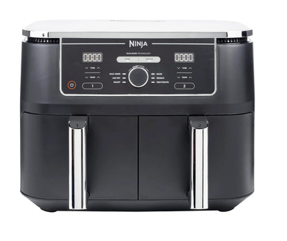 2026 Ninja Foodi MAX Dual Zone Digitale Heißluftfritteuse, 9,5L Airfryer, 2 Fächer, Antihaftbeschichtung, spülmaschinenfeste Körbe, 6-in-1, 8 Portionen, Schwarz AF400EU