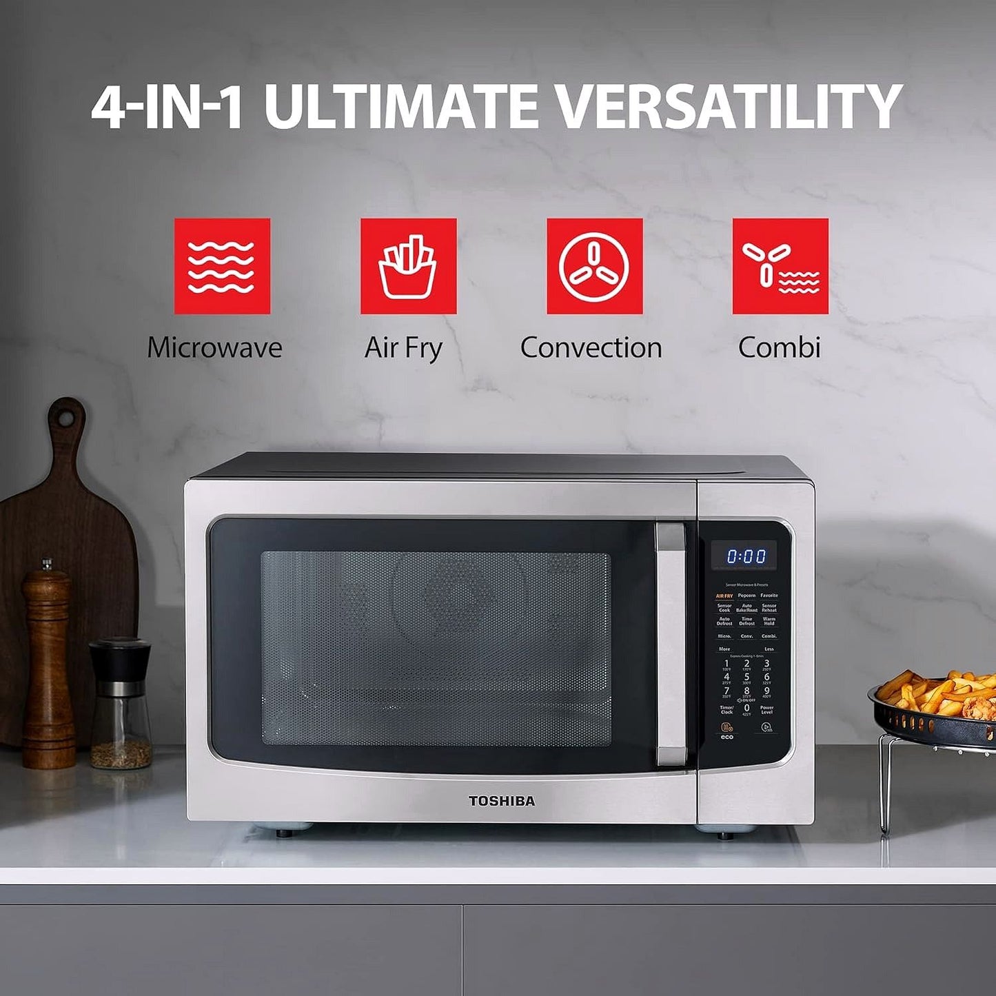 2026 TOSHIBA 4-in-1 ML-EC42P(SS) Mikrowellenofen für die Arbeitsplatte