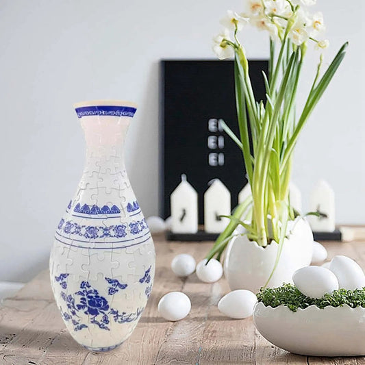 3D Puzzle Vase für echte Blumen
