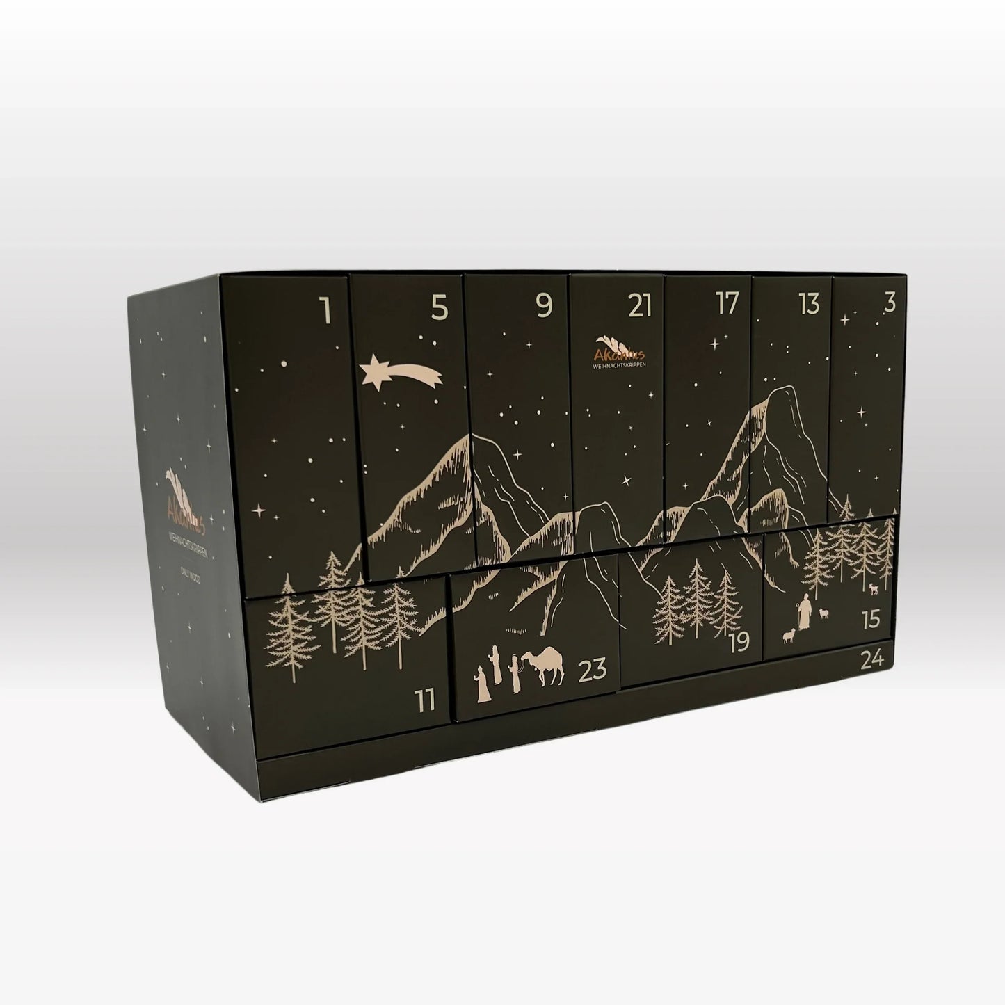 Adventskalender Nr. 3: von Akantus natur mit Stall "Akantus Design" grau