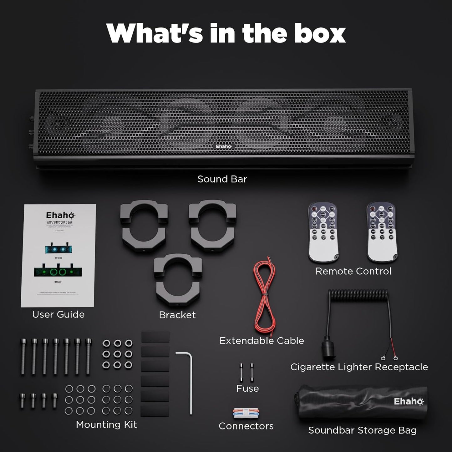 2026 25-Zoll-UTV-Soundbar, ATV-SoundBar Bluetooth mit RGB-Beleuchtung, verstärkte Soundbar, wasserdichte Golfwagen-Soundbar, UTV-Lautsprecher kompatibel mit Polaris RZR Can-Am