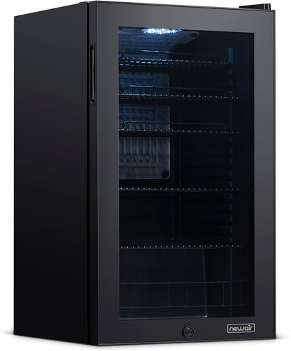 2026 Getränkekühlschrank | Freistehender Kühlschrank für 126 Dosen mit Glastür mit Scharnier rechts | Mini-Getränkekühlschrank, perfekt für Bier, Wein, Limonade und kühlere Getränke