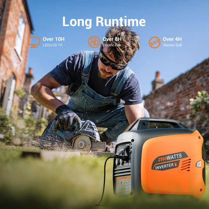 2026 Efurden 2500-Watt tragbarer Inverter-Generator, gasbetrieben, EPA-konform, parallelfähig, CO-Abschaltung, geräuscharm für Camping und Heimgebrauch