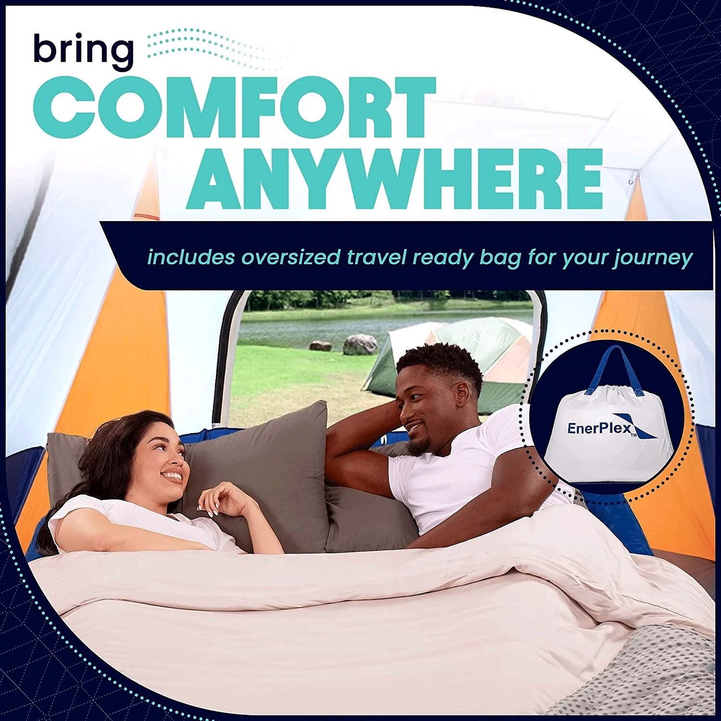 2026 EnerPlex Luftmatratze mit integrierter Pumpe – Doppelhöhe aufblasbare Matratze für Camping, Zuhause & Reisen – Queen, 13 Zoll