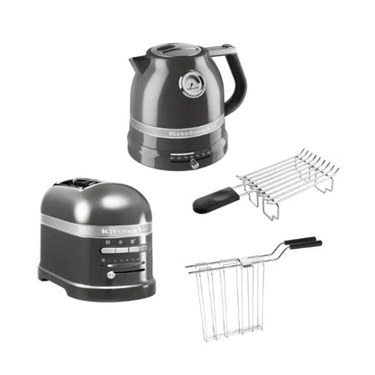 2026 KitchenAid Artisan Frühstücksset inkl. Wasserkocher 5KEK1522, 2 Scheiben Toaster 5KMT2204 und Brötchenaufsatz