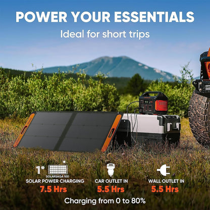 2026 Tragbares 100-W-Solarpanel für das Kraftwerk Explorer 240/300/500/1000/1500, faltbares Solarzellen-Solarladegerät mit USB-Ausgängen für Telefone, ideal für Dächer, Outdoor-Camping und Wohnmobile