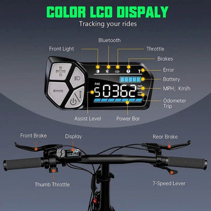 2026 TST Electric Bike 4.0 Fat Tire Foldable E-Bike – 750W, 48V 13Ah