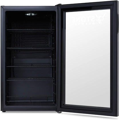2026 Getränkekühlschrank | Freistehender Kühlschrank für 126 Dosen mit Glastür mit Scharnier rechts | Mini-Getränkekühlschrank, perfekt für Bier, Wein, Limonade und kühlere Getränke