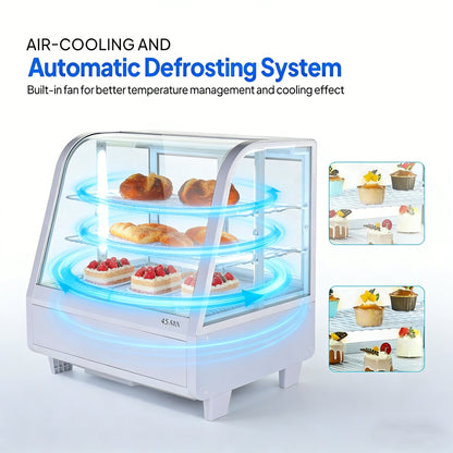 2026 27" 3.5 Cu.Ft. 170W 110V White Refrigerated Bakery Display Case