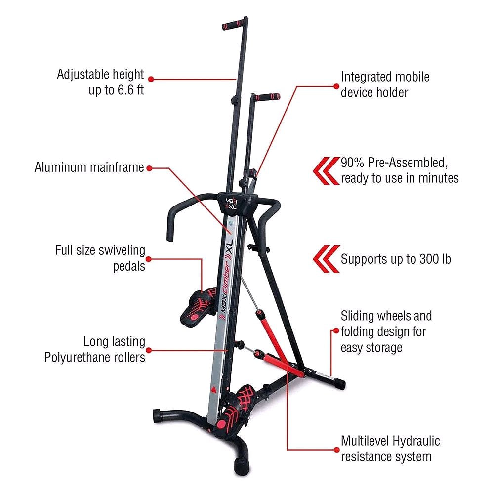 2026 MaxiClimber XL Vertikaler Heimtrainer mit Hydraulischem Widerstand – Ganzkörper-Kletter- & Trainingssystem
