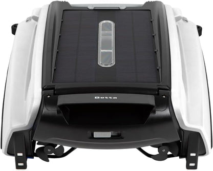 2026 Solarbetriebener automatischer Roboter-Skimmer-Reiniger für Pools mit 30 Stunden kontinuierlicher Reinigungsleistung durch Akkubetrieb und überarbeiteten, salz- und chlortoleranten Twin-Motoren (weiß)