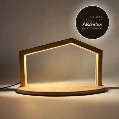 Adventskalender: 8er Set von Akantus natur mit Krippenhaus "Akantus Design Original" Eiche I AD-0-2 + KN-2