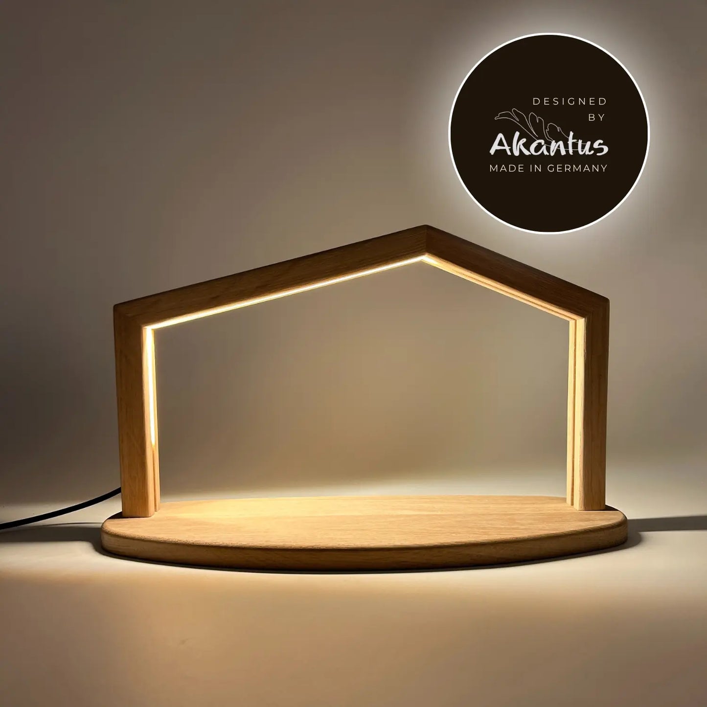 Adventskalender: 8er Set von Akantus bemalt mit Krippenhaus "Akantus Design Original" Eiche I AD-0-2 + KB-2