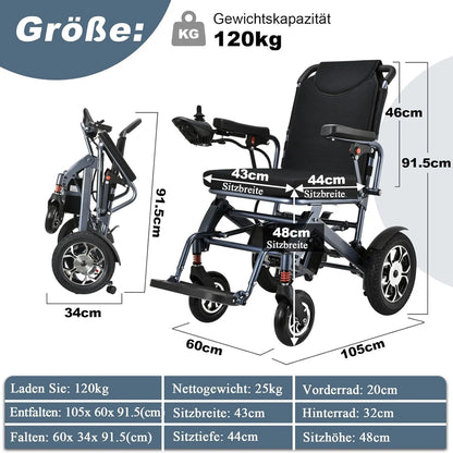 2026 WEYRAL 50cm Breite Sitz Elektrischer Rollstuhl für Erwachsene,mit Schutzhülle, Leichter Elektro Rollstuhl bis 150kg,40km Lange Elektrorollstuhl, Elektro Rollstuhl für Senioren