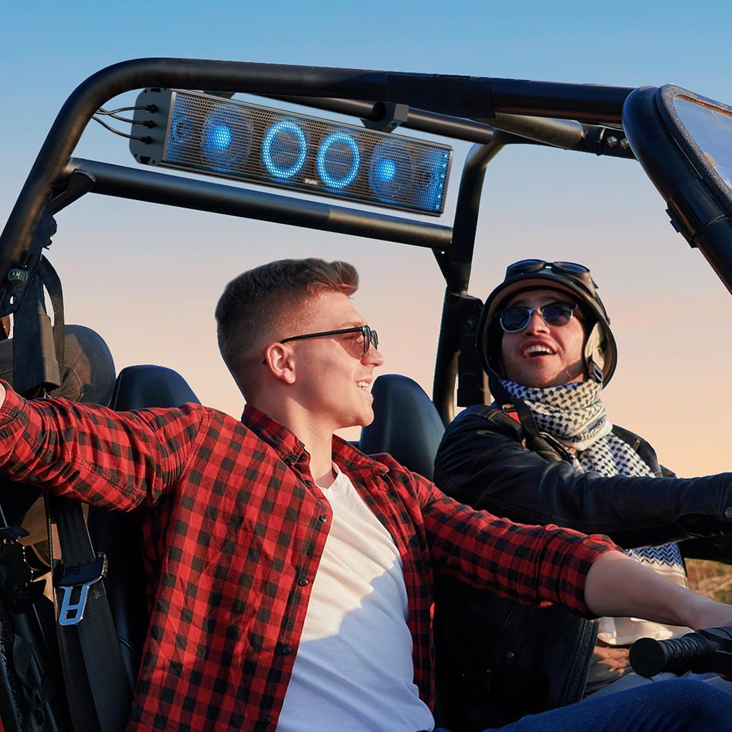 2026 25-Zoll-UTV-Soundbar, ATV-SoundBar Bluetooth mit RGB-Beleuchtung, verstärkte Soundbar, wasserdichte Golfwagen-Soundbar, UTV-Lautsprecher kompatibel mit Polaris RZR Can-Am