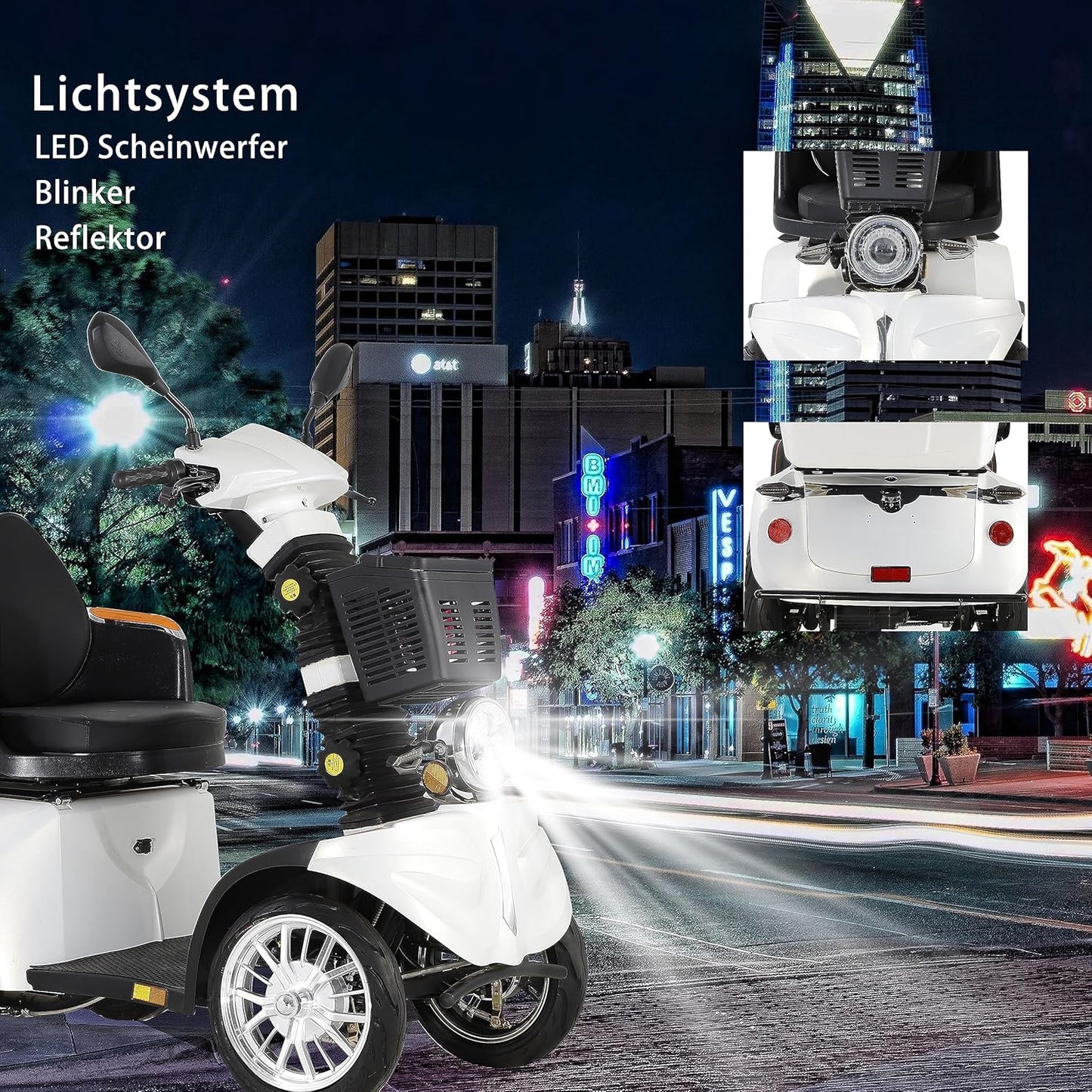 2026 ZVGREEN-Mobilitätsroller mit 4 Rädern-Seniorenmobil-Kapitänssitz-Max. 15km/h-geräumiger Stauraum-drehbarer Sitz-Elektromagnetische Bremse