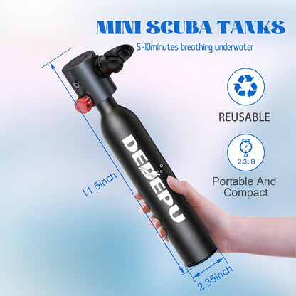 2026 Tauchflasche, 0,5 l Mini-Tauchflasche mit konstantem Druck, Tauchflaschen mit An-/Aus-Ventil, 5–10 Minuten Unterwasserfähigkeit, tragbare Mini-Tauchflaschen, Tauchflaschen mit Pumpe