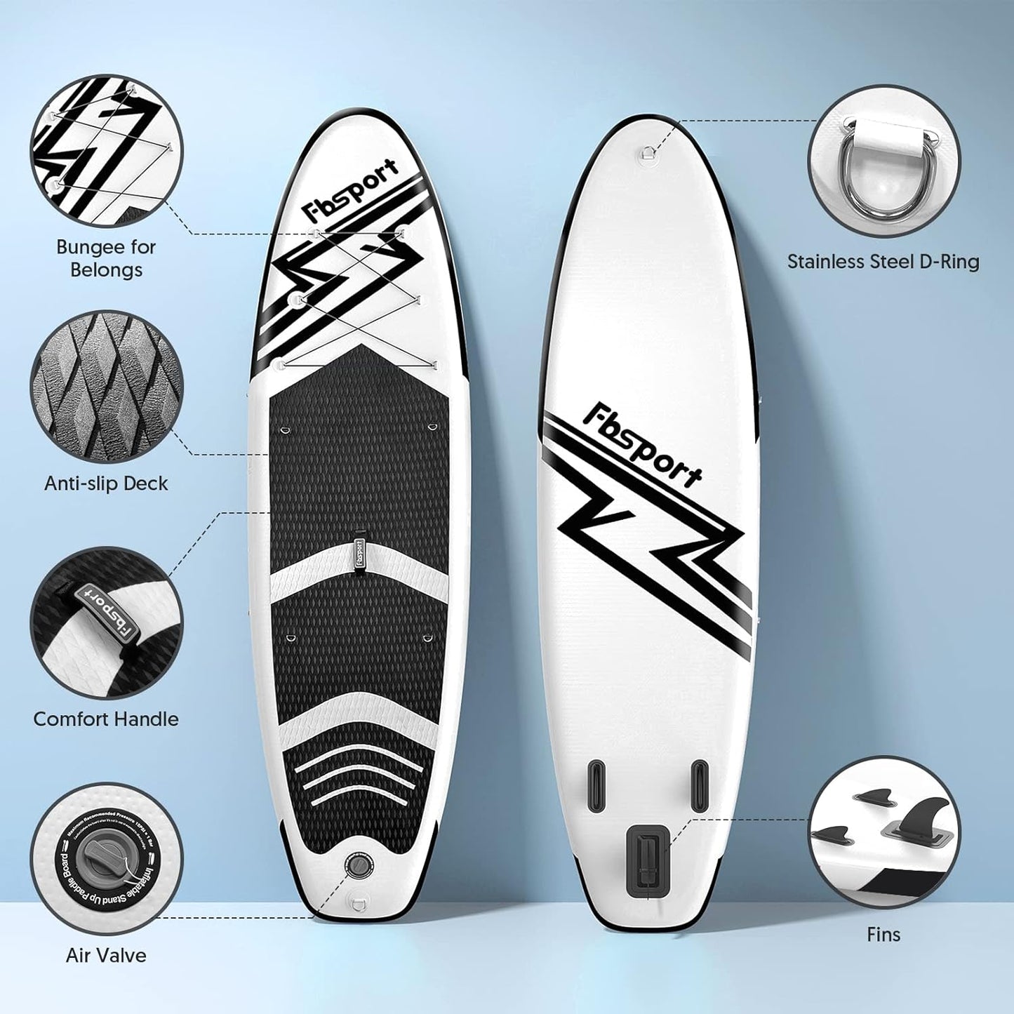 2026 Premium-Stand-Up-Paddle-Board, Yoga-Board mit strapazierfähigem SUP-Zubehör und Tragetasche | Breiter Stand, Surf-Kontrolle, rutschfestes Deck, Leine, Paddel und Pumpe für Jugendliche und Erwachsene