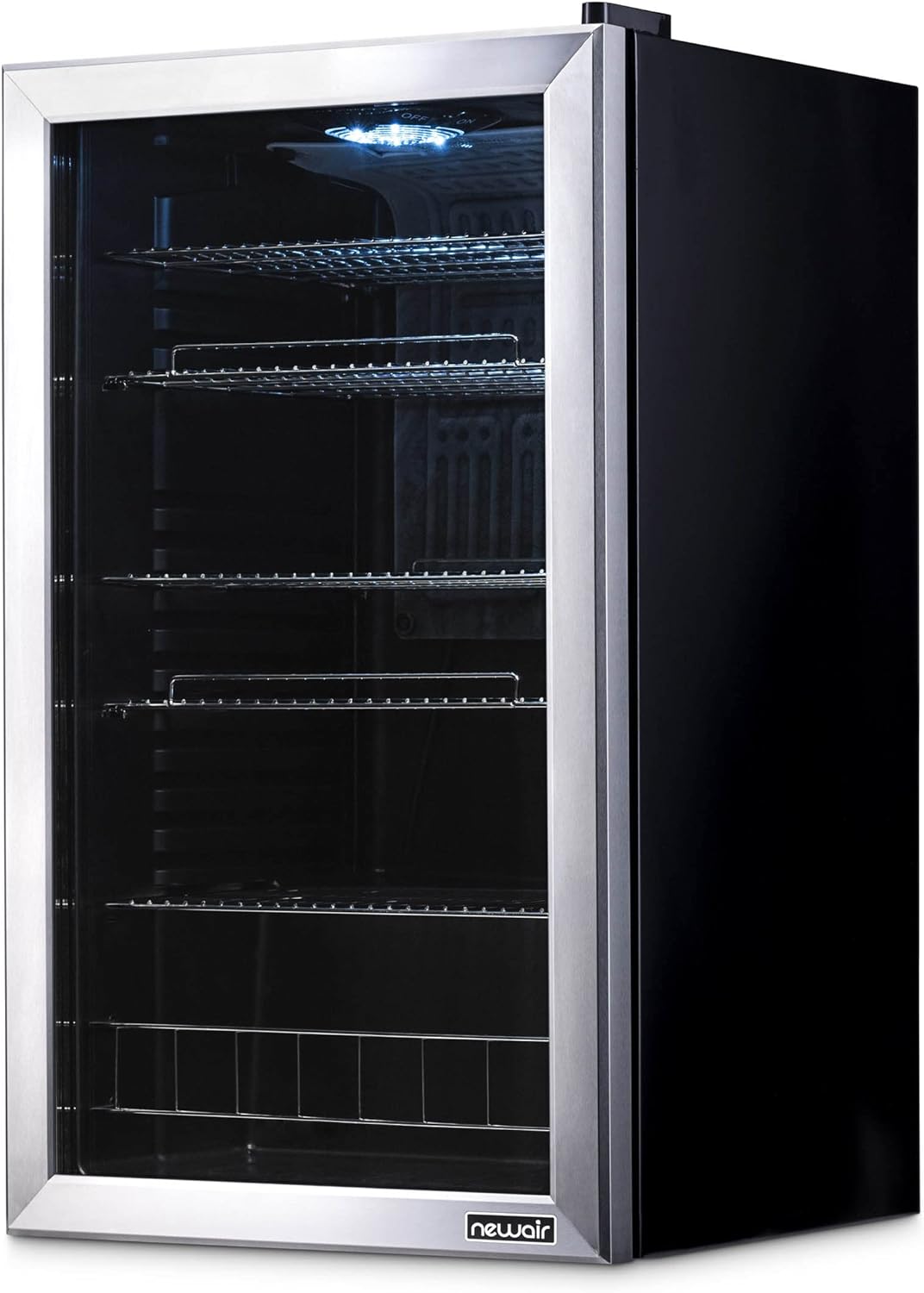 2026 Getränkekühlschrank | Freistehender Kühlschrank für 126 Dosen mit Glastür mit Scharnier rechts | Mini-Getränkekühlschrank, perfekt für Bier, Wein, Limonade und kühlere Getränke