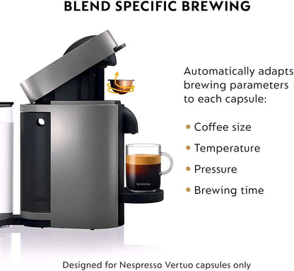 2026 Nespresso Vertuo Plus Kaffee- und Espressomaschine von De'Longhi, Grau, mit Aeroccino Milchaufschäumer