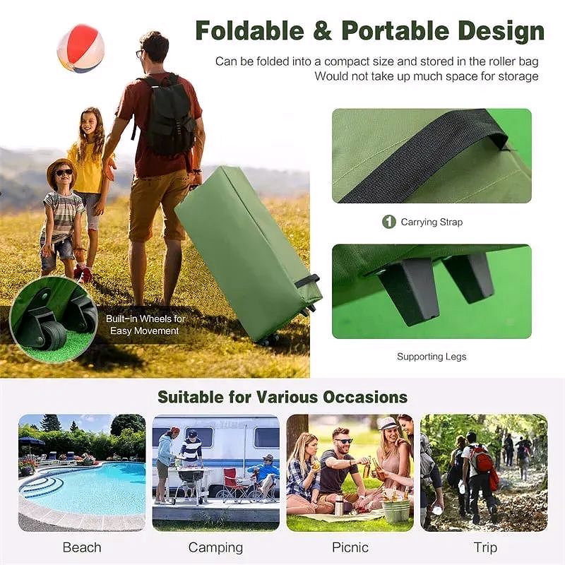 2026 5-in-1 Zelt-Campingbett für 2 Personen – Tragbares Outdoor-Tent-Combo mit Luftmatratze, Schlafsäcken & Sonnenschutz