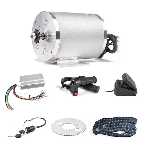 2026 72 V 3000 W bürstenloser Motorsatz mit 24 Mosfet 50 A-Controller und Gashebel für Elektroroller, E-Bike-Motor, Motorrad-DIY-Teileumbausatz (6 Teile in 1 und Motor mit Fuß)