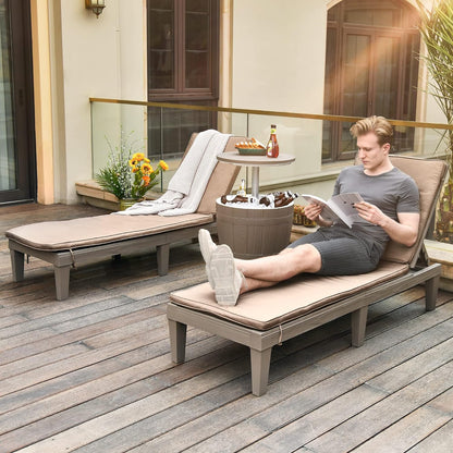 2026 Chaiselongue-Stühle für den Außenbereich, 4er-Set mit verstellbarer Rückenlehne, stabile Liegen für Terrasse und Poolrand, einfache Montage, wasserdicht und leicht mit einer Tragfähigkeit von 120 kg, schwarz