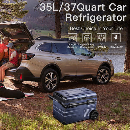 2026 12 Volt 37 Qt. Tragbarer Autokühlschrank, Autogefrierschrank für Outdoor, Camping, Reisen, Wohnmobil, APP-Steuerung