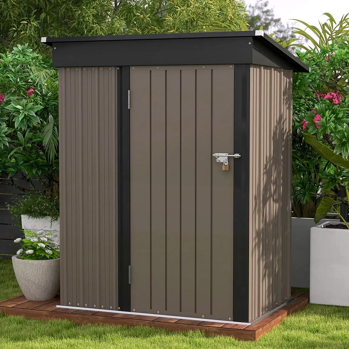 2026 Patiowell Outdoor-Gerätehaus 5 × 3 FT für Garten, Terrasse und Rasen