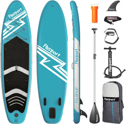 2026 Premium-Stand-Up-Paddle-Board, Yoga-Board mit strapazierfähigem SUP-Zubehör und Tragetasche | Breiter Stand, Surf-Kontrolle, rutschfestes Deck, Leine, Paddel und Pumpe für Jugendliche und Erwachsene