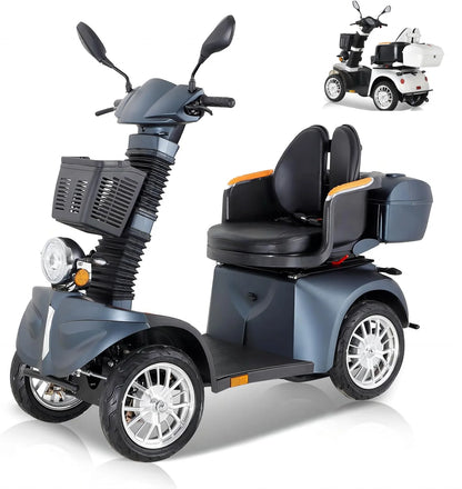 2026 ZVGREEN-Mobilitätsroller mit 4 Rädern-Seniorenmobil-Kapitänssitz-Max. 15km/h-geräumiger Stauraum-drehbarer Sitz-Elektromagnetische Bremse
