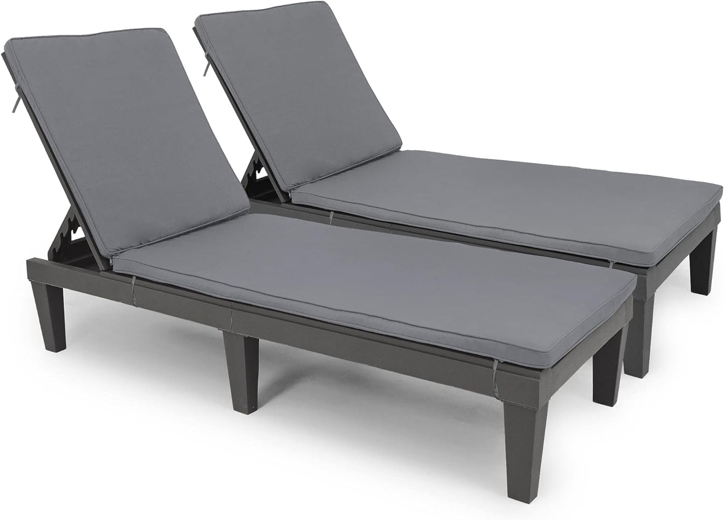 2026 Chaiselongue-Stühle für den Außenbereich, 4er-Set mit verstellbarer Rückenlehne, stabile Liegen für Terrasse und Poolrand, einfache Montage, wasserdicht und leicht mit einer Tragfähigkeit von 120 kg, schwarz
