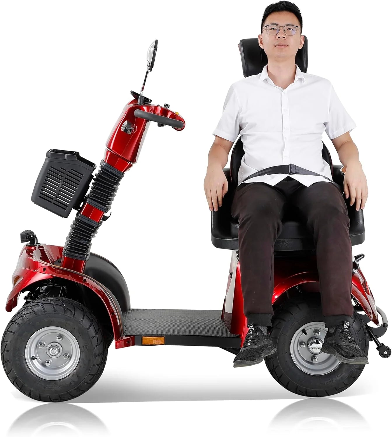 2026 ZVGREEN-Mobilitätsroller mit 4 Rädern-Seniorenmobil-Kapitänssitz-Max. 15km/h-geräumiger Stauraum-drehbarer Sitz-Elektromagnetische Bremse