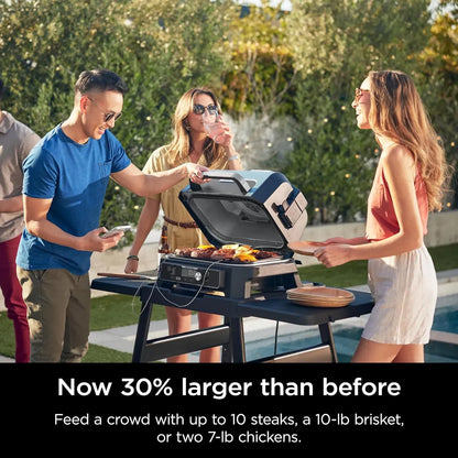 2026 Premium XL Outdoor-Grill & Smoker, Bluetooth, App-fähig, 7-in-1 Master Grill, BBQ-Smoker, Outdoor-Heißluftfritteuse, Woodfire-Technologie, 2 eingebaute Thermometer, Schwarz