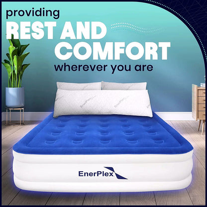 2026 EnerPlex Luftmatratze mit integrierter Pumpe – Doppelhöhe aufblasbare Matratze für Camping, Zuhause & Reisen – Queen, 13 Zoll