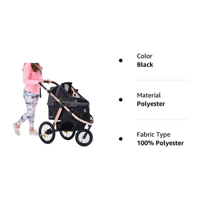 2026 Jogging-Sport-Tierbuggy mit Komfort-Gummirädern / Reißverschlusslosem Einstieg / Einhand-Schnellfaltung / Aluminiumrahmen für kleine & mittelgroße Hunde, Katzen und Haustiere (Grün Camouflage)