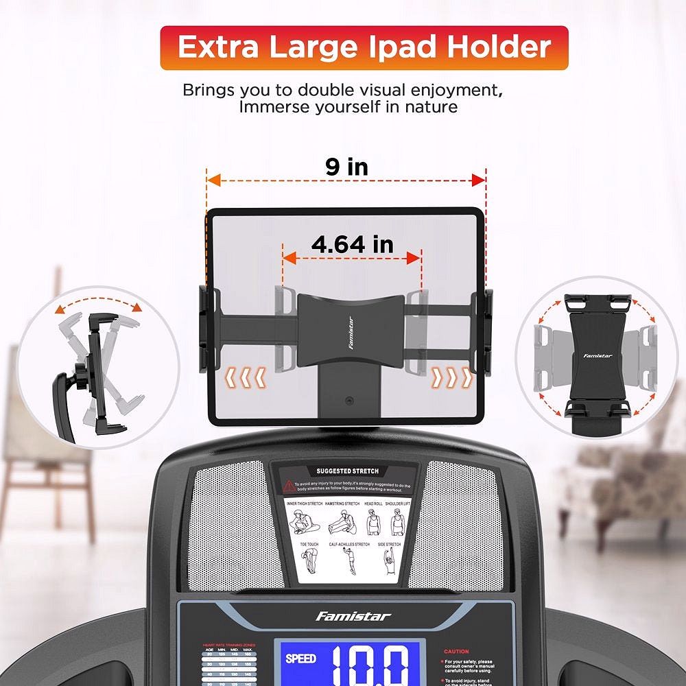 2026 Famistar Klappbares Laufband für Zuhause mit 15-stufiger Automatik-Steigung, 300 lbs Tragkraft, bis 10 MPH Geschwindigkeit