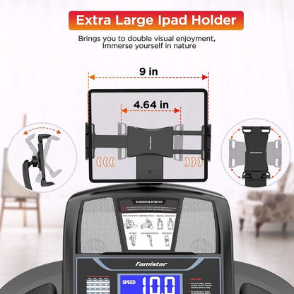 2026 Famistar Klappbares Laufband für Zuhause mit 15-stufiger Automatik-Steigung, 300 lbs Tragkraft, bis 10 MPH Geschwindigkeit