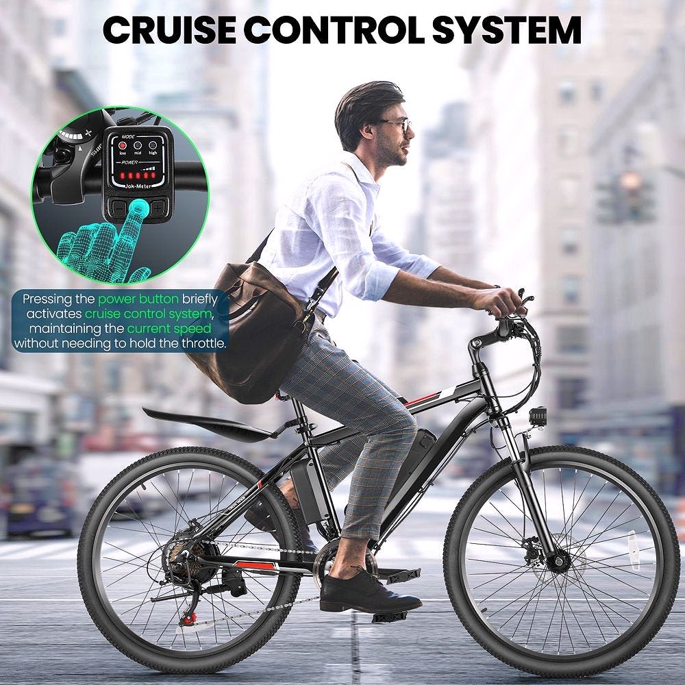 2026 500W Elektrofahrrad 26" E-Bike für Erwachsene mit Tempomat