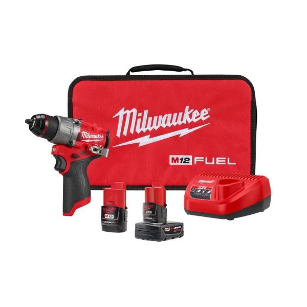 2026 3403-22 M12 FUEL 12V Lithium-Ion Brushless Cordless 1/2 in. Bohrschrauber-Kit mit 4.0Ah und 2.0Ah Akku und Soft Case