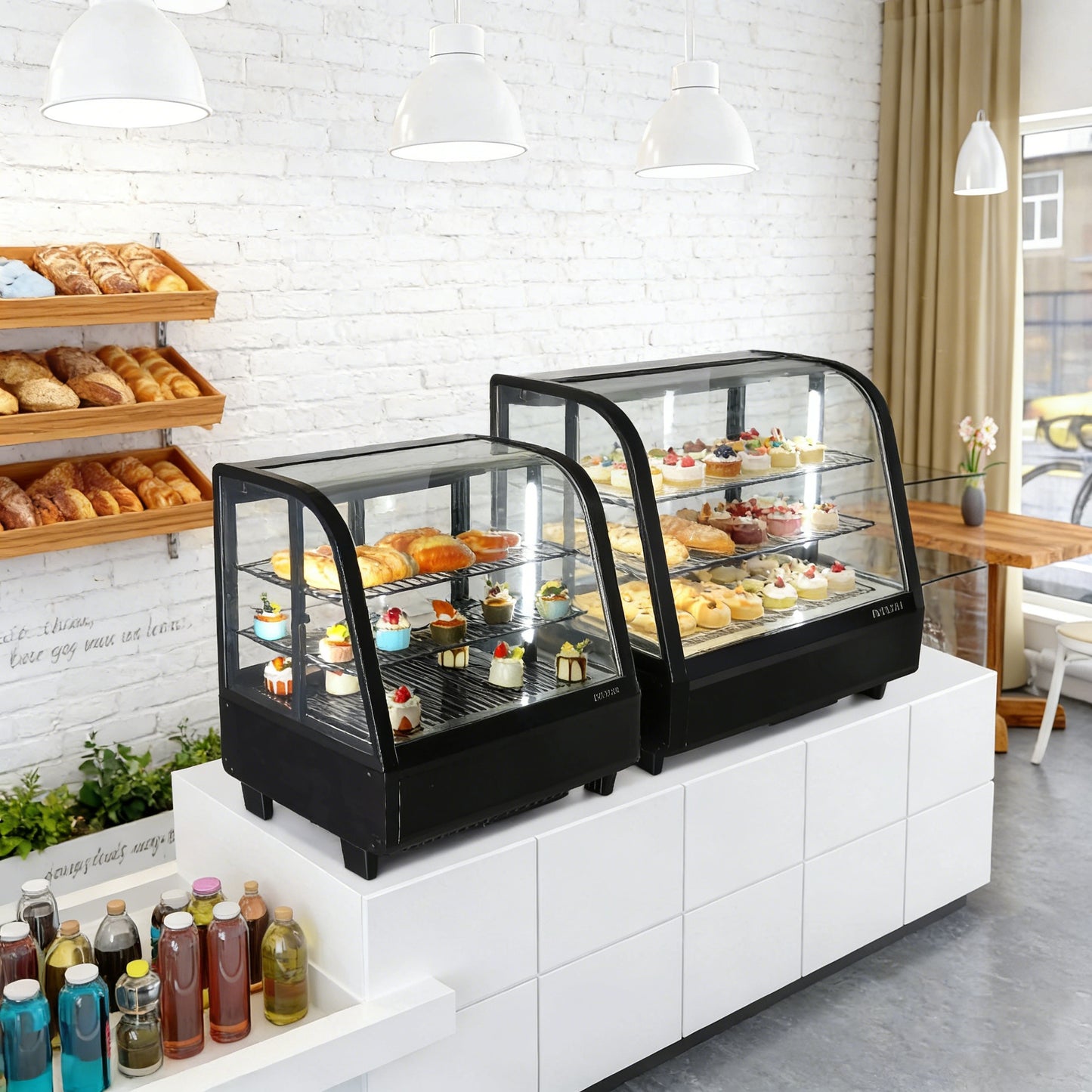 2026 27" 3.5 Cu.Ft. 170W 110V Black Refrigerated Bakery Display Case