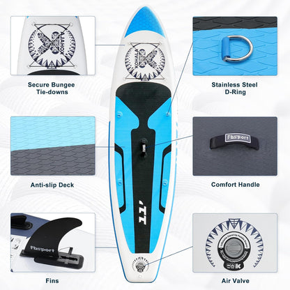 2026 Premium-Stand-Up-Paddle-Board, Yoga-Board mit strapazierfähigem SUP-Zubehör und Tragetasche | Breiter Stand, Surf-Kontrolle, rutschfestes Deck, Leine, Paddel und Pumpe für Jugendliche und Erwachsene