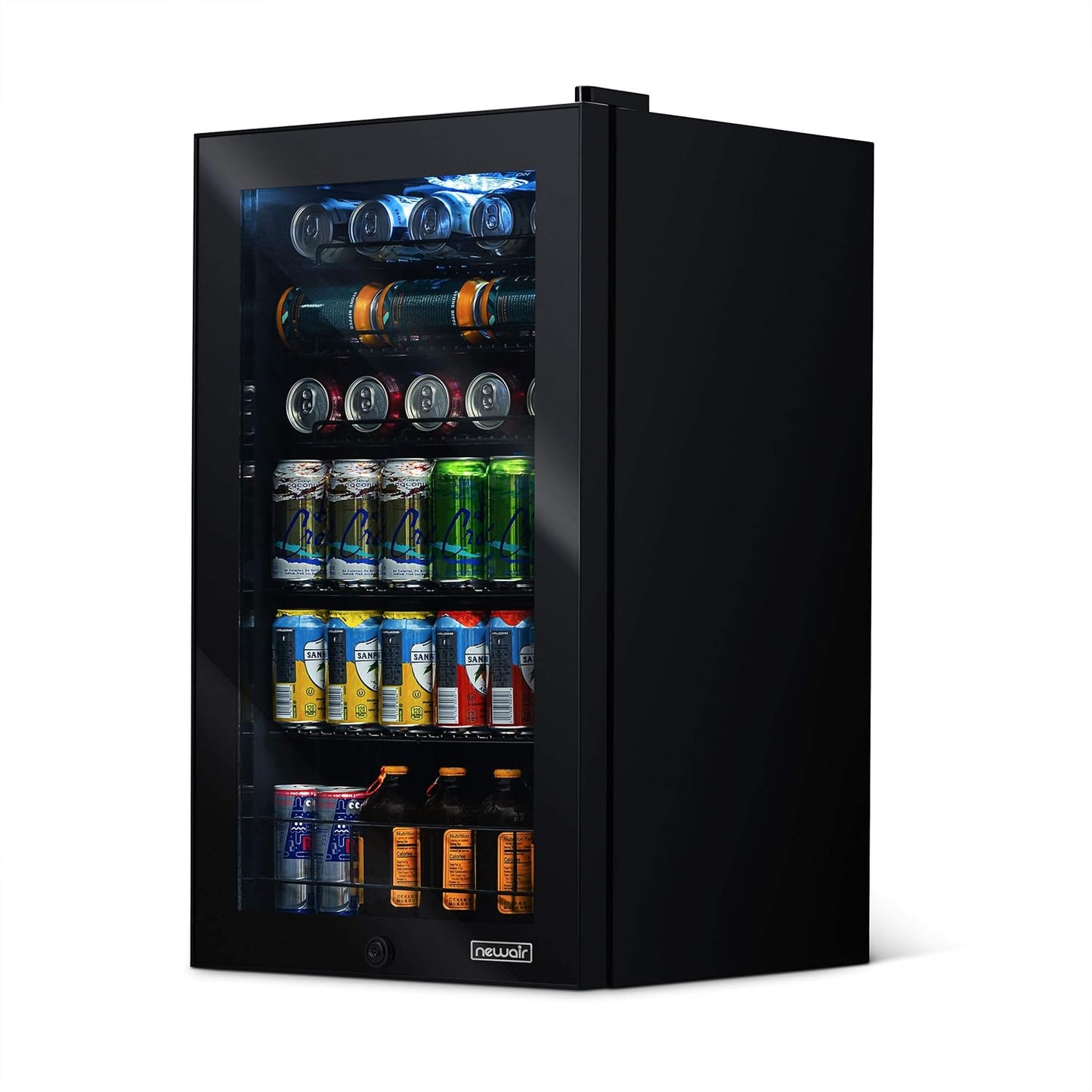 2026 Getränkekühlschrank | Freistehender Kühlschrank für 126 Dosen mit Glastür mit Scharnier rechts | Mini-Getränkekühlschrank, perfekt für Bier, Wein, Limonade und kühlere Getränke