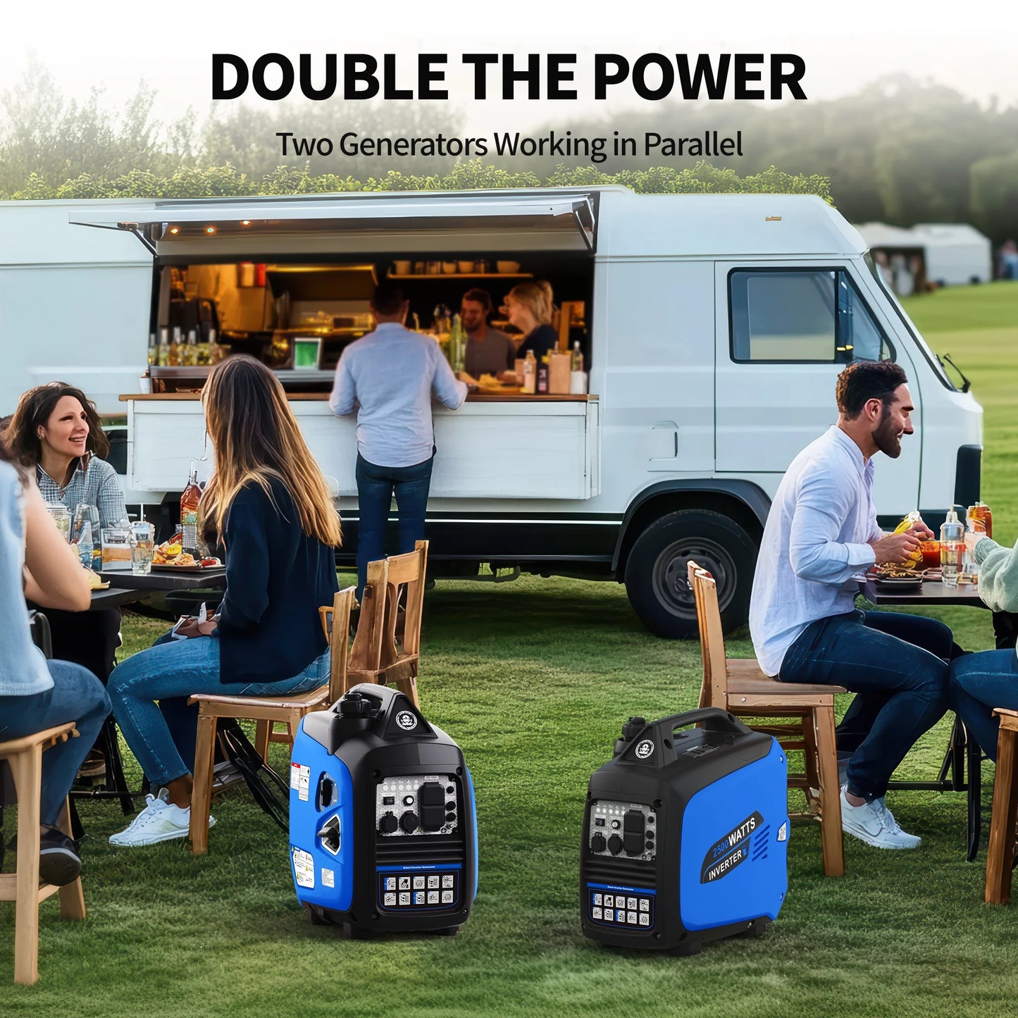2026 Efurden 2500-Watt tragbarer Inverter-Generator, gasbetrieben, EPA-konform, parallelfähig, CO-Abschaltung, geräuscharm für Camping und Heimgebrauch