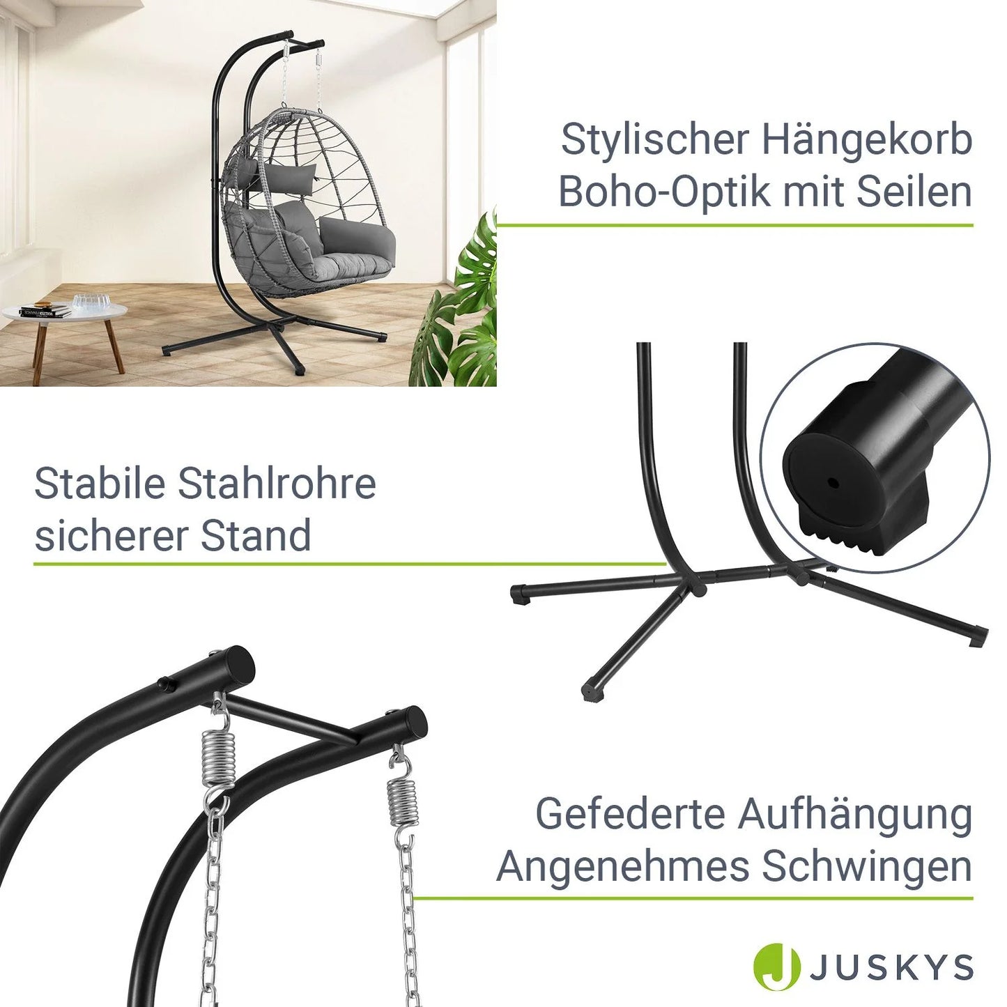 2026 Polyrattan Doppelhängesessel Aria