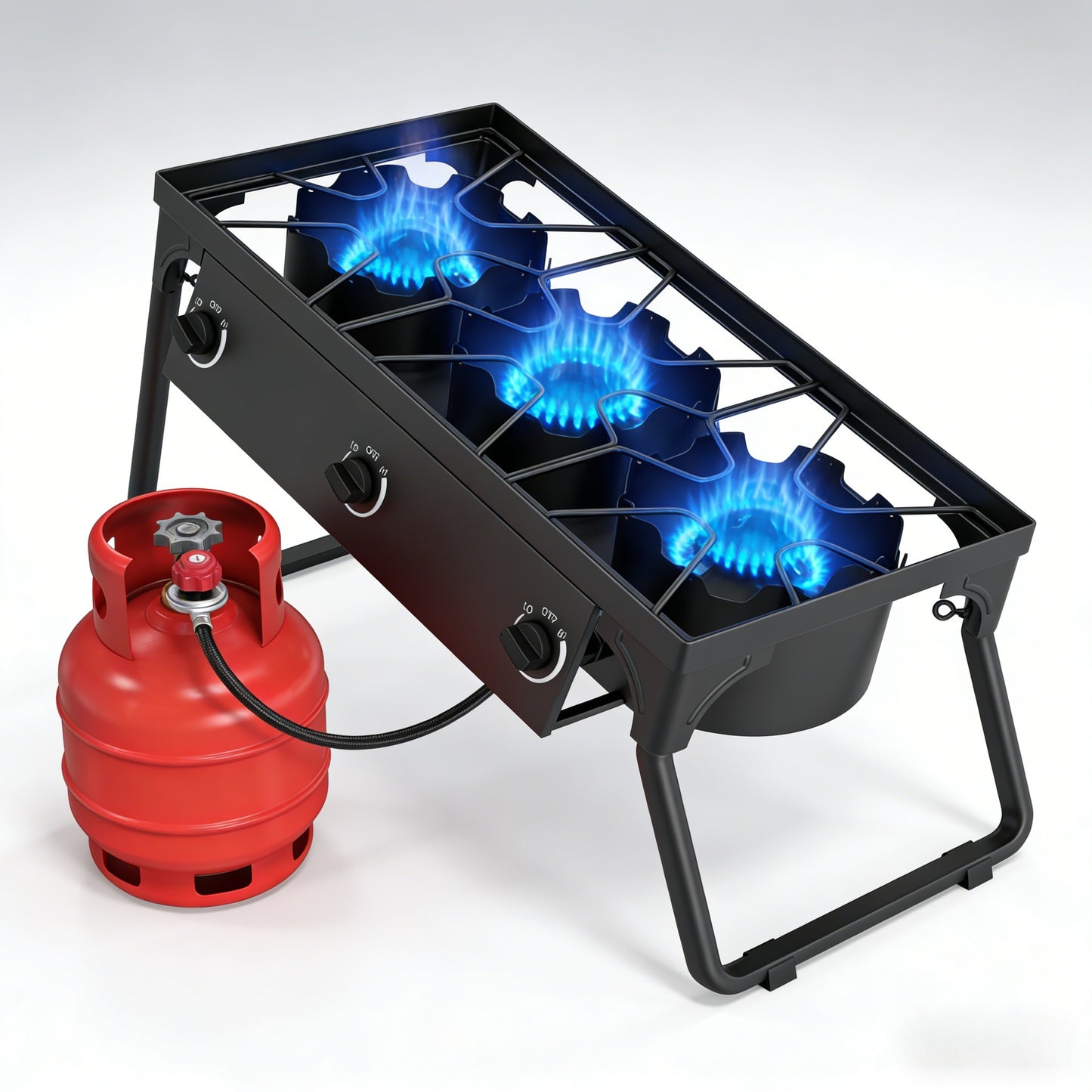2026 3 Burner 225,000 BTU Outdoor Gas Propane Stove for Camping Cooking