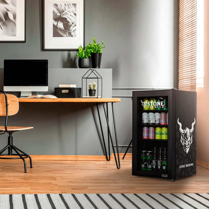 2026 Getränkekühlschrank | Freistehender Kühlschrank für 126 Dosen mit Glastür mit Scharnier rechts | Mini-Getränkekühlschrank, perfekt für Bier, Wein, Limonade und kühlere Getränke
