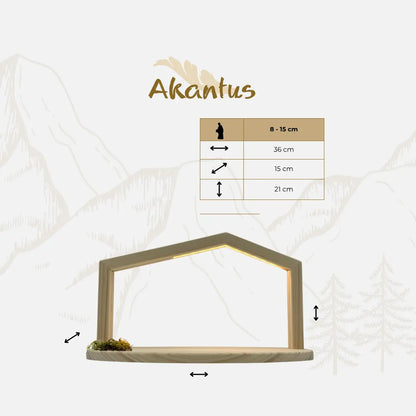 Adventskalender: 8er Set von Akantus bemalt mit Krippenhaus "Akantus Design Original" Eiche I AD-0-2 + KB-2